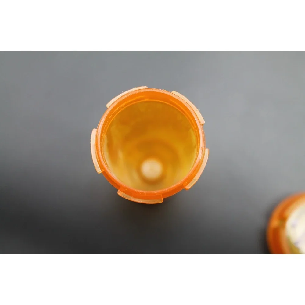 Lot of 38 Empty Prescription Pill Bottles Orange w/ Childproof Caps Pharmacy